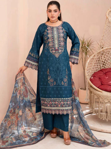 3 PC DESIGNER | EMBROIDERED PATCH WORK COTTON SUIT | WITH DUPATTA
