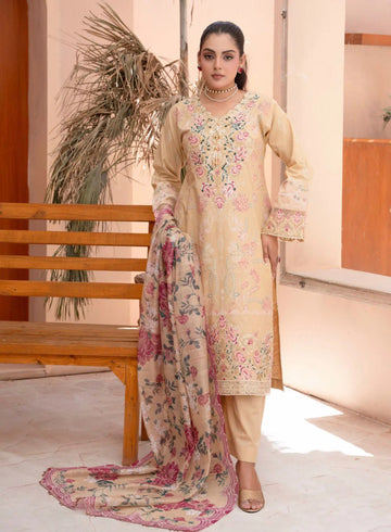 3 PC DESIGNER | EMBROIDERED PATCH WORK COTTON SUIT | WITH DUPATTA