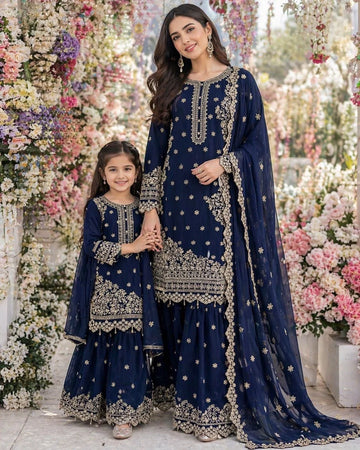 Blue Embroidered | Chiffon Mother & Daughter Ready | to Wear Collection